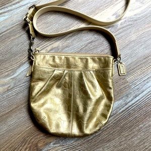 SOLD Coach Gold Metallic Crossbody